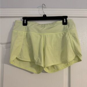 Lululemon Athletica Women's Soft Yellow Athletic Shorts